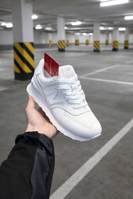 (2243) Кросівки New Balance 574 повністю білі (36-41) NB нб nb