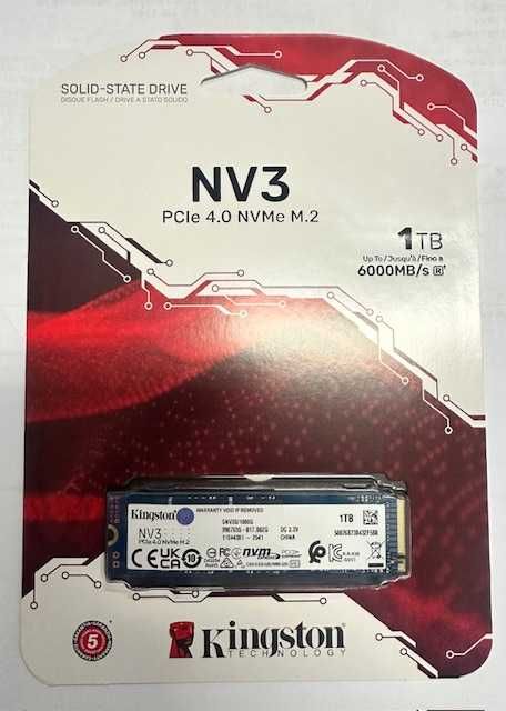 Dysk SSD 1TB Kingston NV3 M.2 2280 PCIe 4.0x4 NVMe SNV3S/1000 NOWY