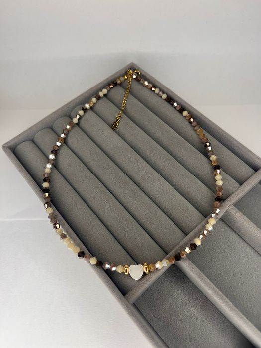 Чокер “Cappuccino Heart” (ручна робота)