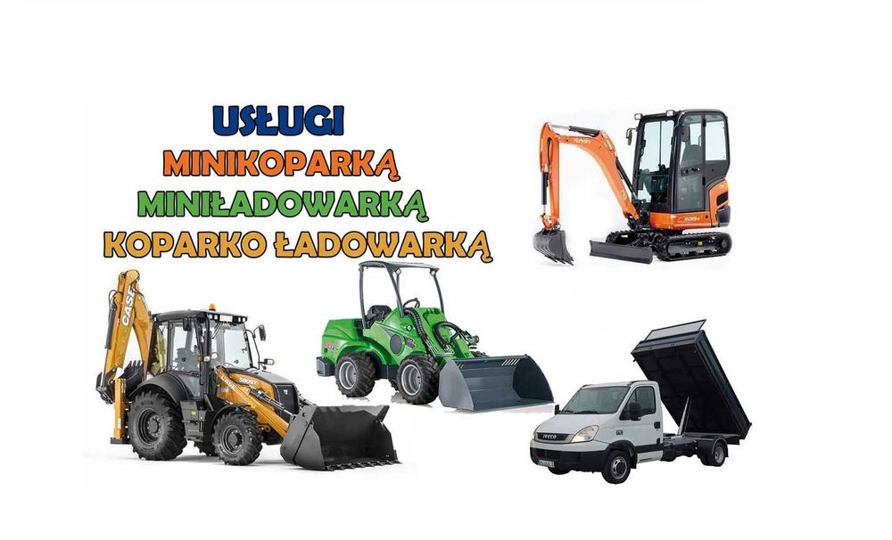 MINIKOPARKA Usługi minikoparką wywrotką ładowarką ogrody