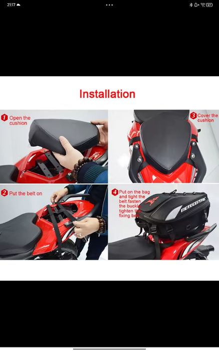 NOVO Conjunto malas para mota MOTOCENTRIC para banco pendura/mochila