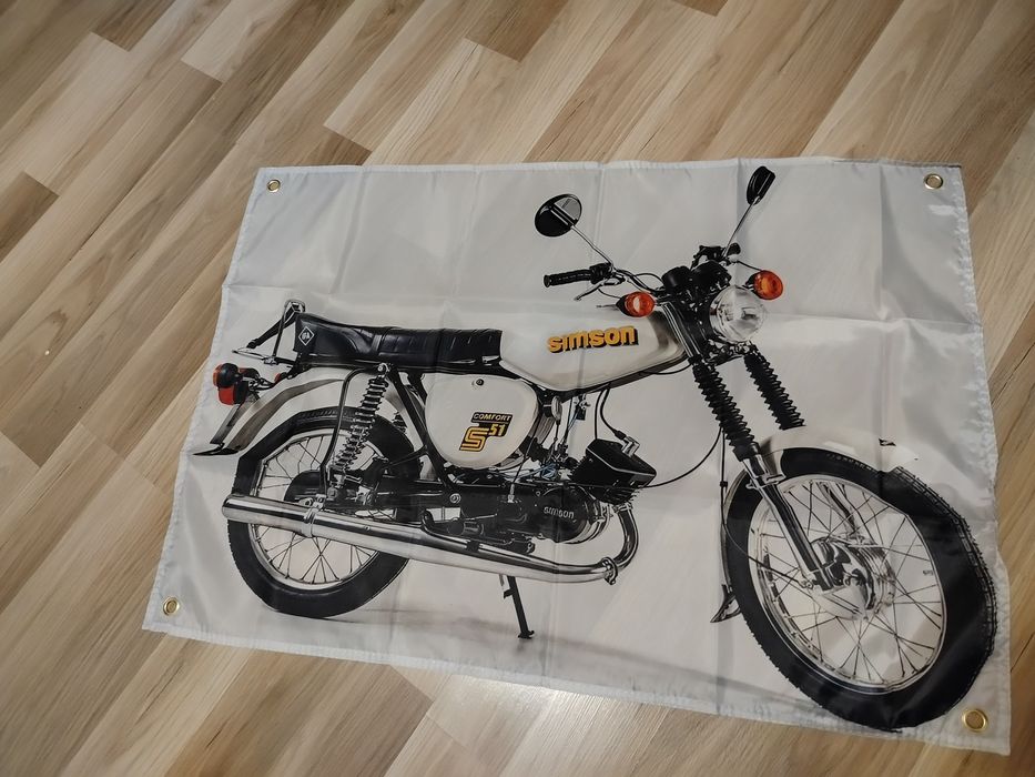 Plakat baner simson 90x60cm z materiału S51,S53 enduro