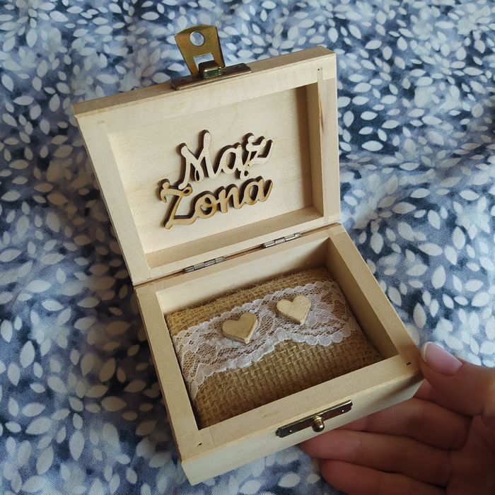 Pudełko na obrączki mąż żona ślub