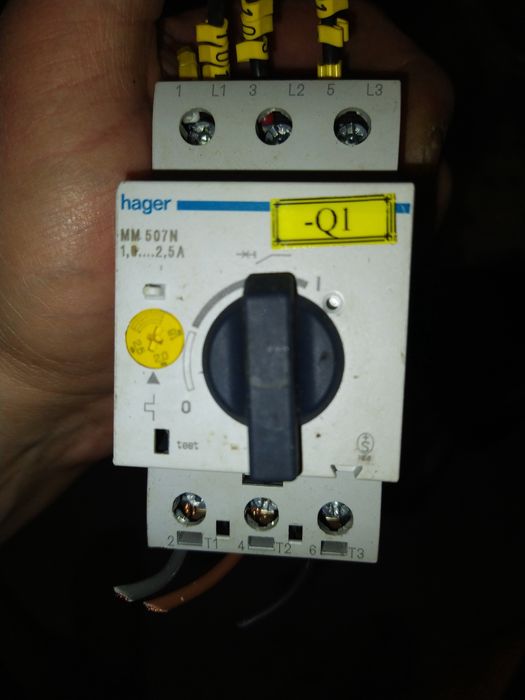 Włącznik silnikowy hager MM507N 1.0-2.5 A