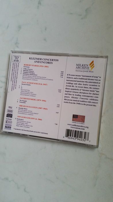 Klezmer Concertos and Encores (2003 MFF/Naxos) CD