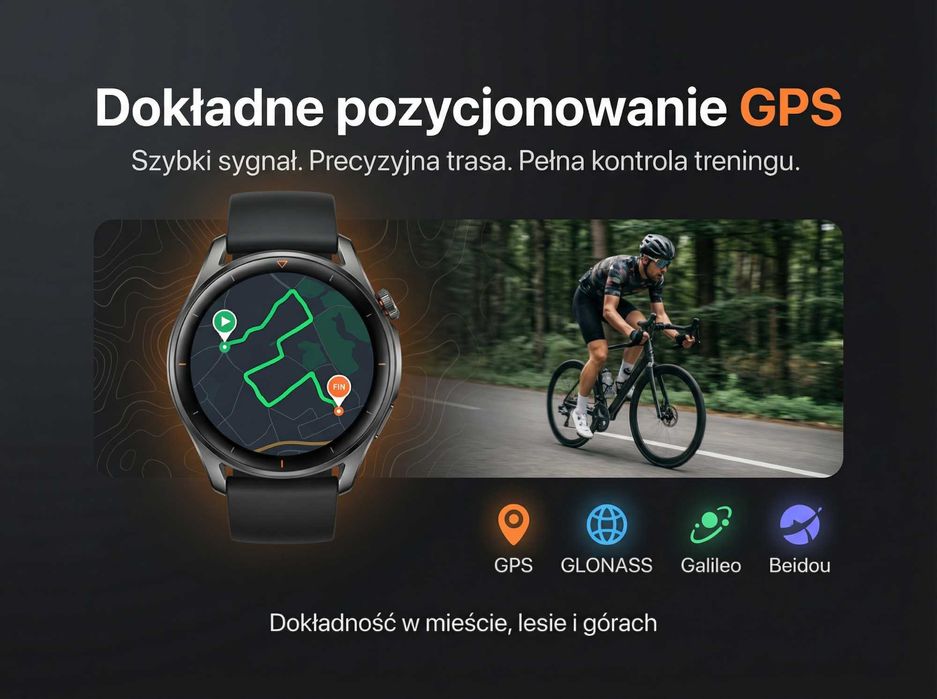SMARTWATCH smartwatch amoled gps rozmowy bt sport – NOWY