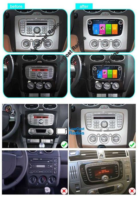 NOVOS: Auto Rádio GPS FORD (7") • ANDROID 15 • BT • USB • WIFI Focus Mondeo | CARPLAY • ANDROID AUTO