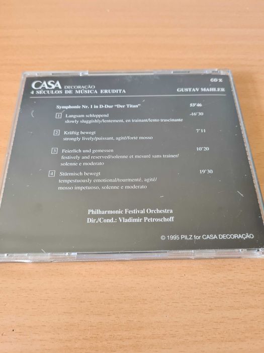 CD audio com a Sinfonia nº1 de Gustav Mahler