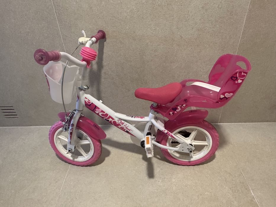 Bicicleta menina com cadeira para boneca