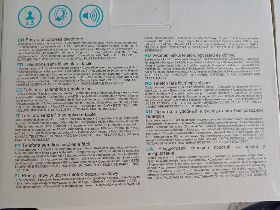 Telefon stacjonarny Qilive, bezprzewodowa słuchawka.