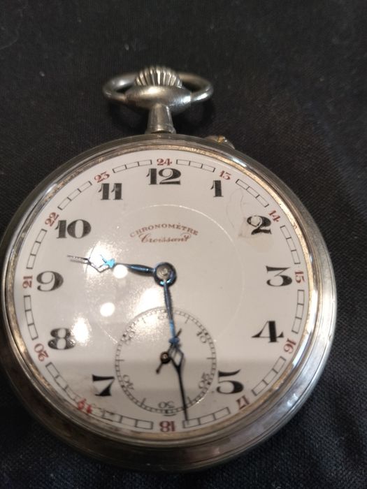 Relógio de Bolso, em prata.