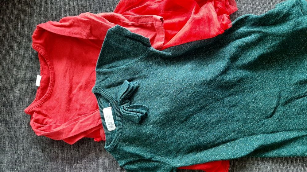 Dwie świąteczne sukienki na Boże Narodzenie, H&M, rozm. 92,nstan db