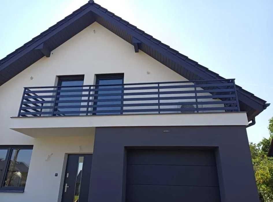 klasyczna balustrada aluminiowa malowana proszkowo, barierka