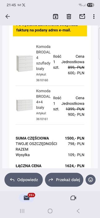 Biala komoda - stan idealny