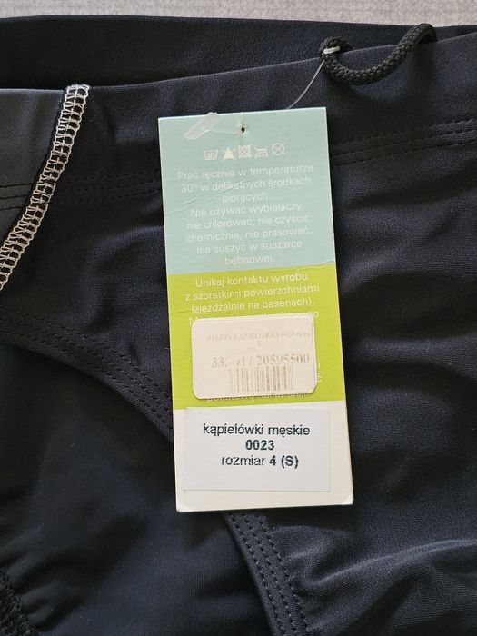 Kąpielówki męskie sportowe czarne szybkoschnące slipy basen plaża Size S