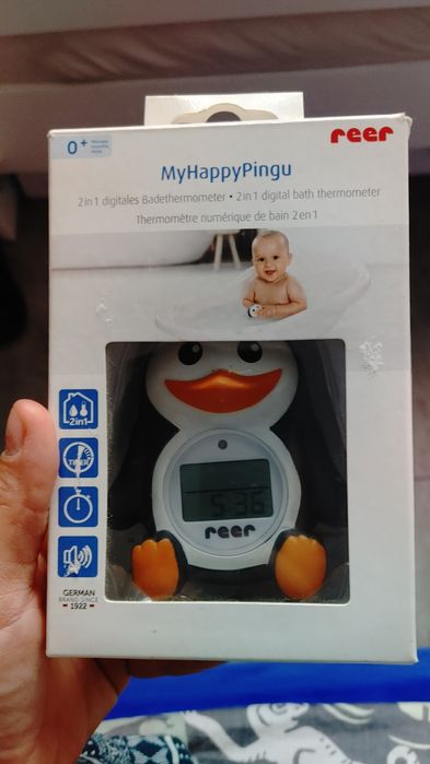 Termometr do kąpieli, łazienkowy, pokojowy reer pingwin