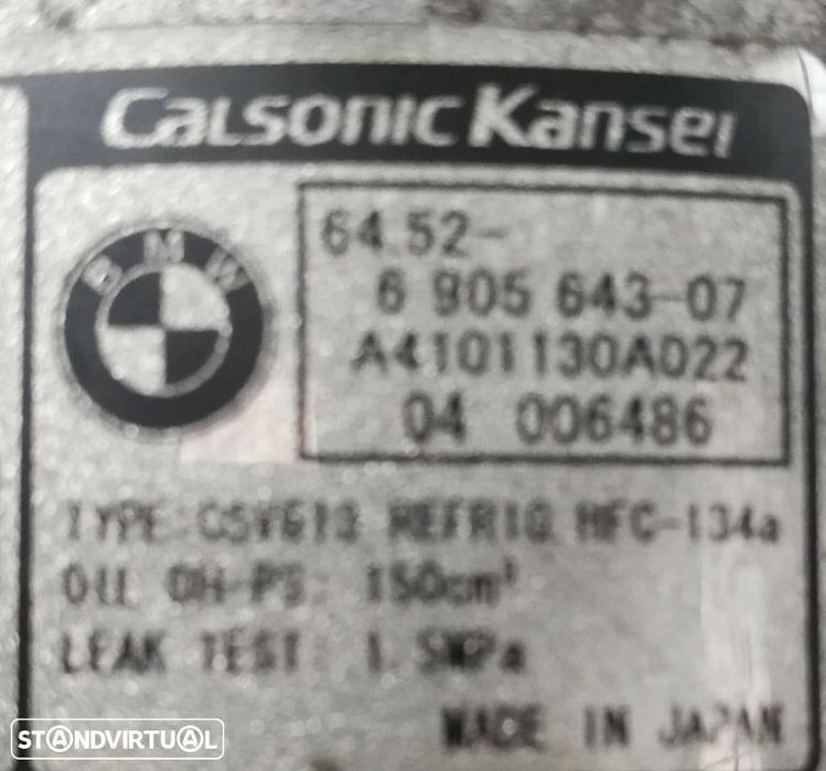 Compressor AC BMW E46 320D de 150 CV,ref 6905643-07