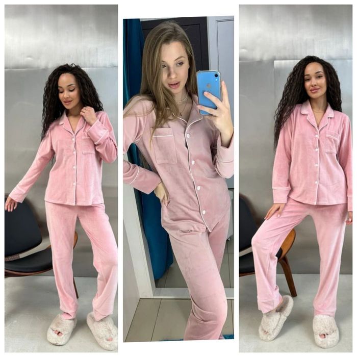 Велюрова жіноча плюшева піжама для жінок розмір S M L XL