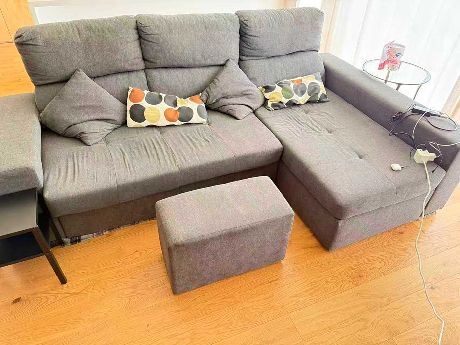 Conforama sofá três pessoas 260*85*95cm，chaise longue（150cm）