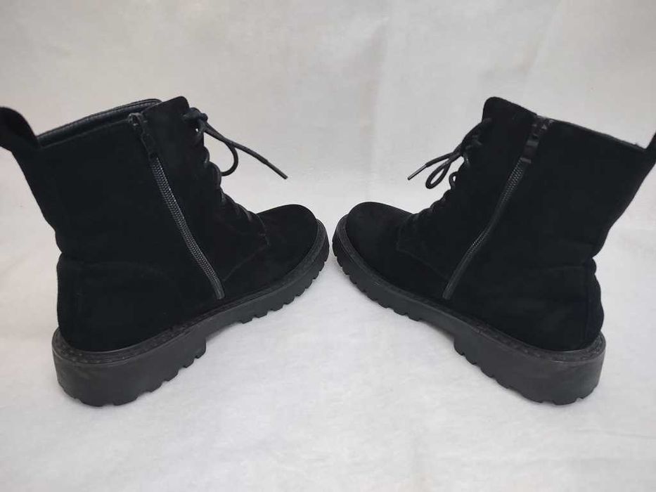 Damskie botki sznurowane trapery na zamek ekoskóra ocieplane roz. 38