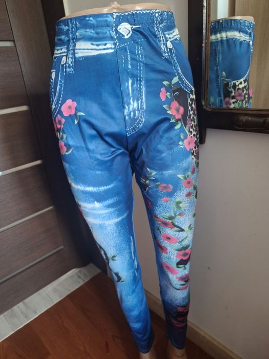 Damskie leginsy ala jeans XL