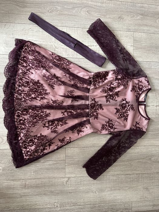 Плаття бордовго кольору, розмір 50 XL