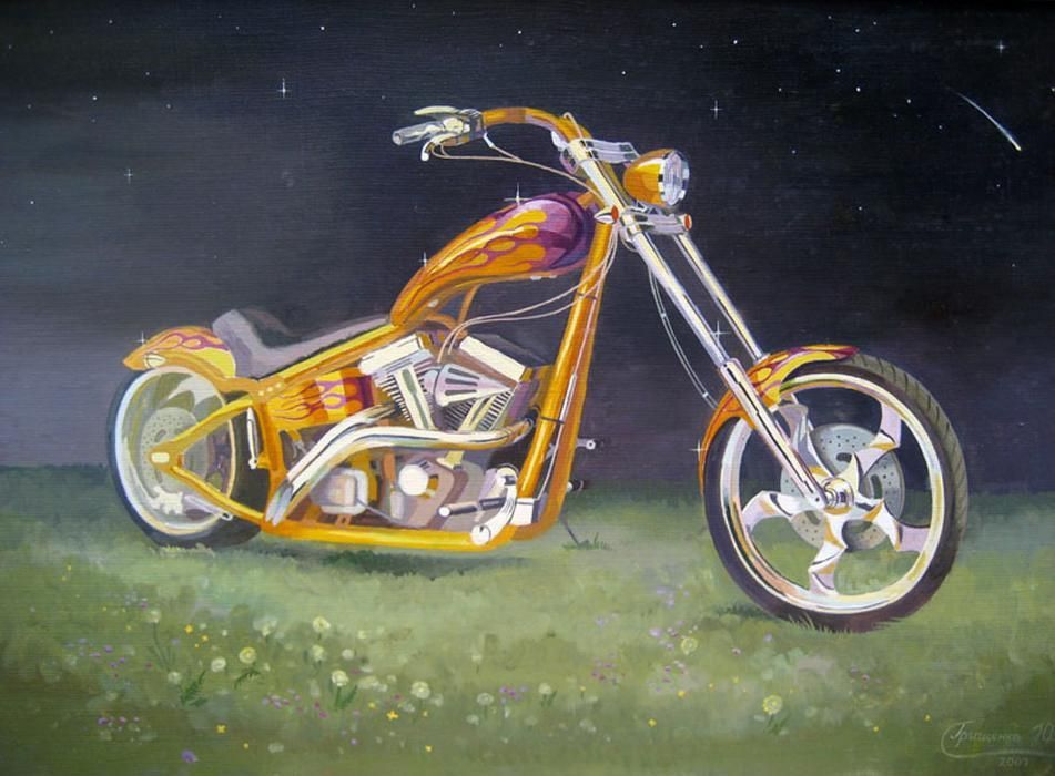 Скидка 1000 грн до конца месяца!!! Картина маслом "Motorcycle"