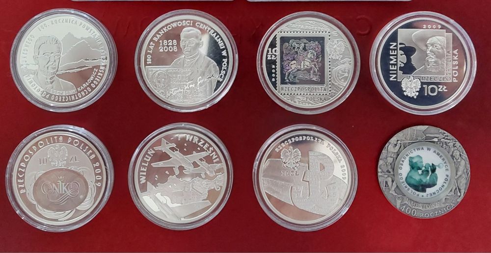 Monety srebrne polskie 10 zł  kolekcjonerskie