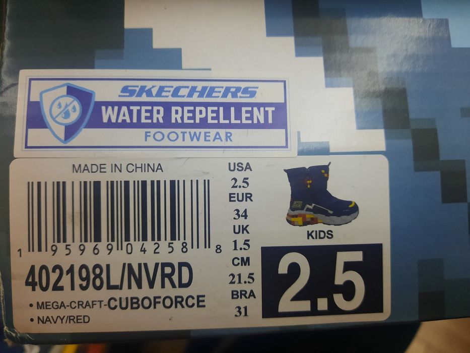 Śniegowce buty zimowe skechers mega -craft cuboforce roz.  34 granatow