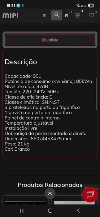 Frigorífico pequeno