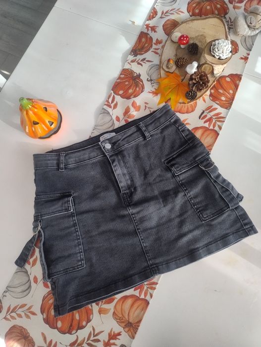 Spódniczka mini czarny jeans l40