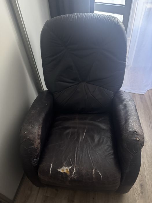 Fotel z funkcją relax skórzany