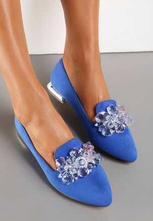 Mokasyny damskie niebieskie