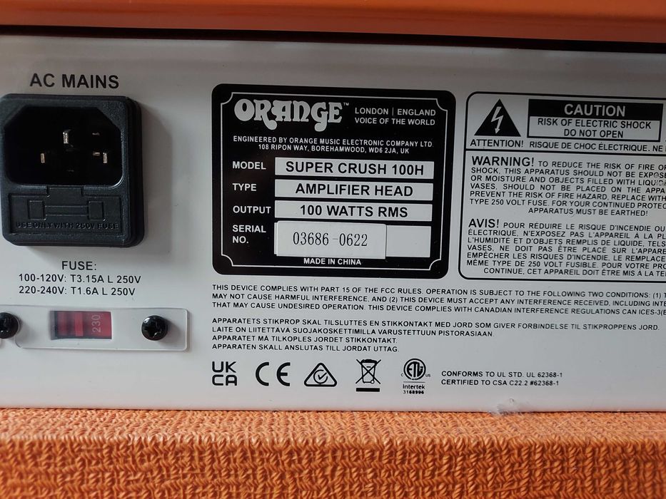 Orange Super Crush 100W Head Gitarowy Wzmacnaicz