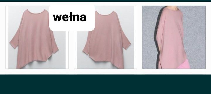 Zara wełna  sweter asymetryczny  s limitowana edycja