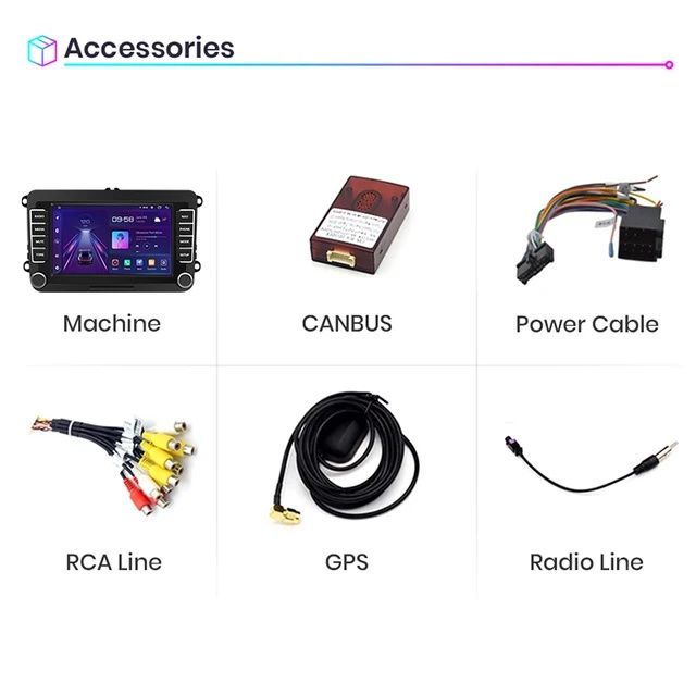 Rádio 7" android Volkswagen Seat Skoda CARPLAY WIFI GPS 2/64GB Novo