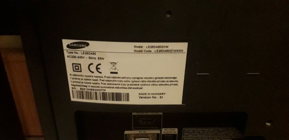 Tv LCD 26" Samsung LE26D450G1W  HDMI VGA EURO. Stan bdb.