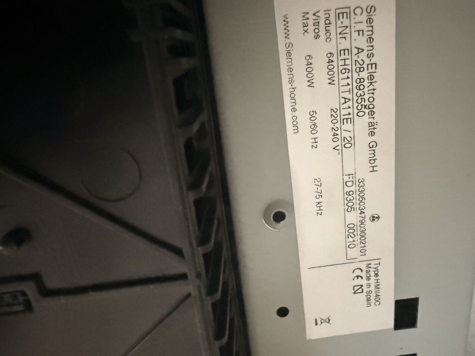 Płyta indukcyjna Siemens