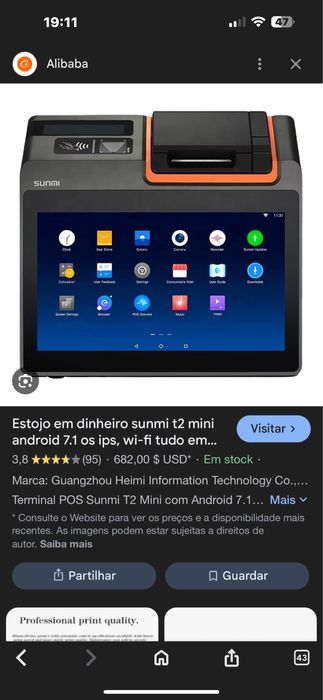 Caixa registadora sunmi nova