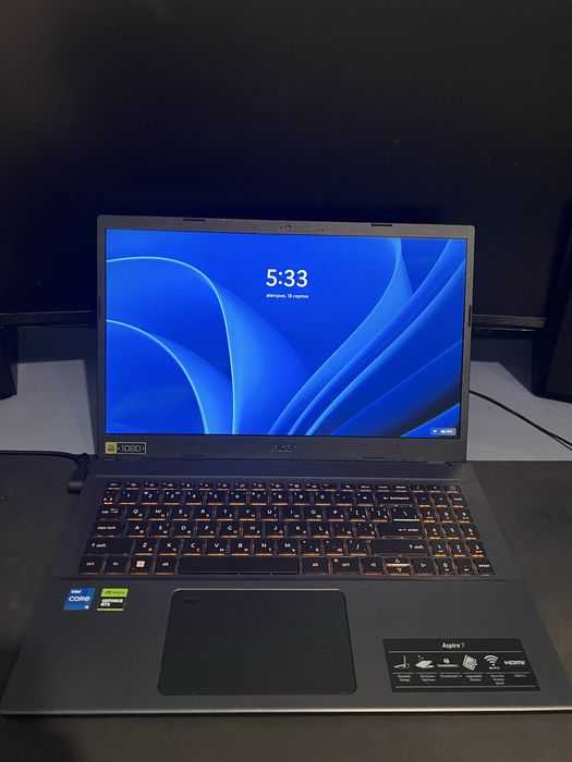 Ноутбук Acer Aspire 7 — i5-12450H, RTX 2050 4gb, 16 gb ОЗУ, SSD 512