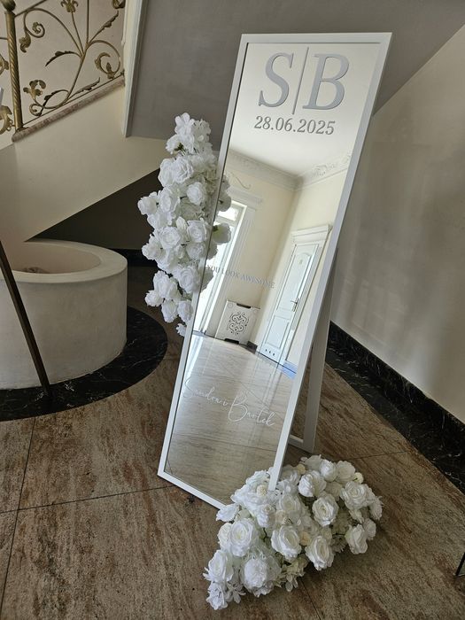 Lustro do selfie do zdjęć, lustro na wesele, lustro z imionami, dekora