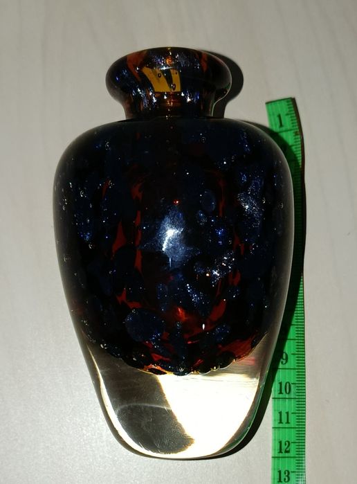 Vaso em Vidro Artístico Italiano – Crisalcor – Peça Soprada e Assinada