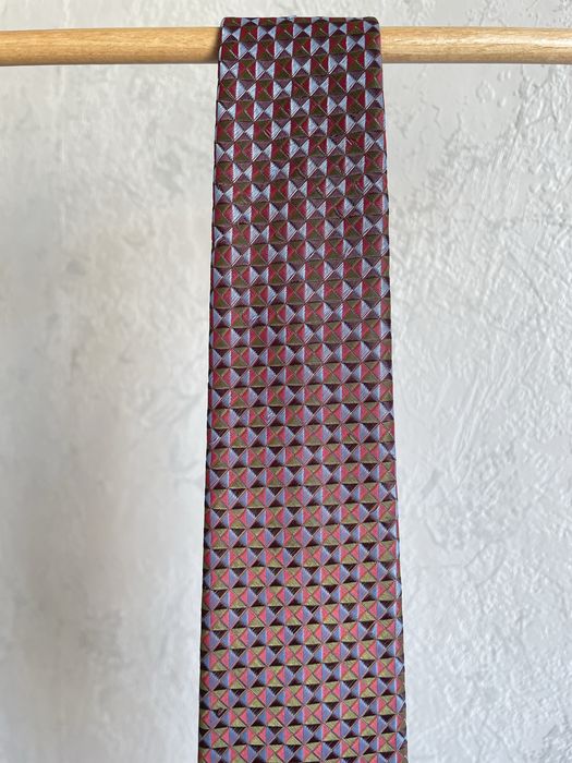 Krawat w elegancki wzór bordowy granatowy elegant tie Torlen Łódź