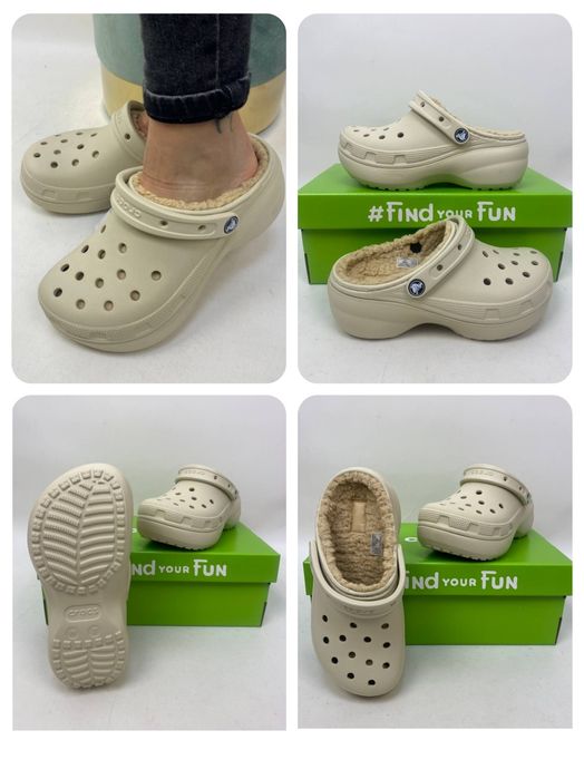 Crocs Platform Зимові Крокси Платформа з Хутром Crocs Утеплені