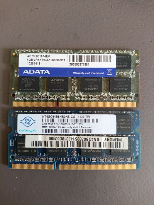 DDR3  по 4 Gb для ноутбука