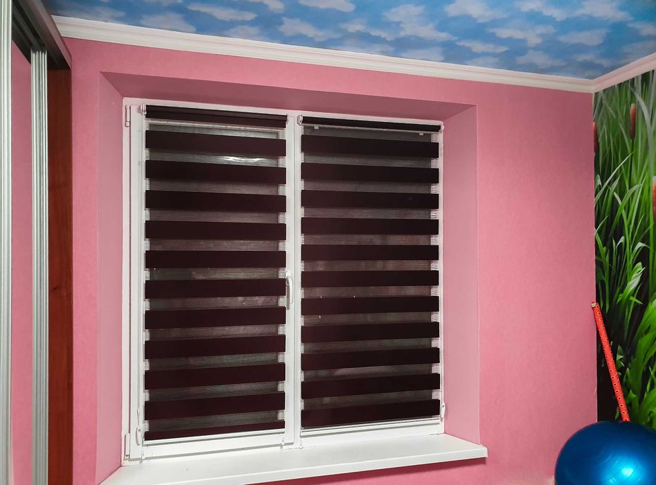 Жалюзи на окна. Более 350 цветов . Тканевые ролеты день ночь D7