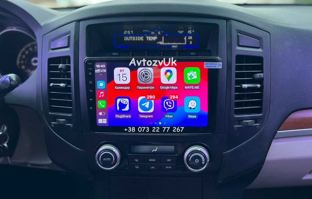 Магнитола PAJERO Mitsubishi Vagon Rockford Паджеро CarPlay Android 15