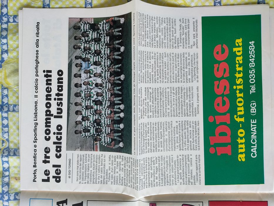 Programa Atalanta Sporting taça das taças 1987/88
