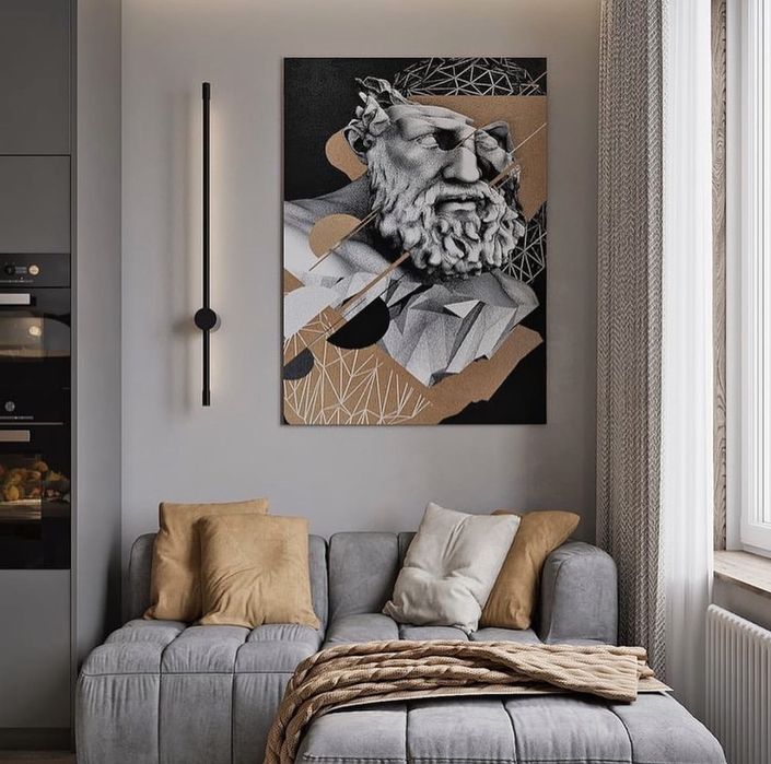 Лінійне бра в чорному кольорі довжиною 60 СМ WJ014/600 BK