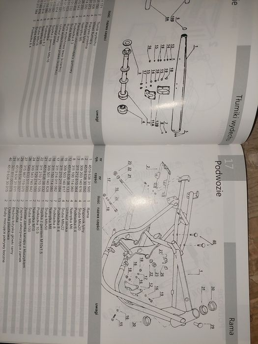 Instrukcja obsługi katalog czesci rama silnik jawa 350 ts
